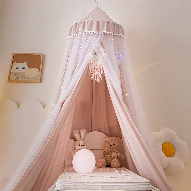 Ciel de lit opaque dôme | Moustiquaire suspendue bébé enfant