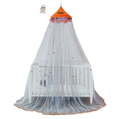 Moustiquaire Phosphorescente Halloween – Rideau de Lit Étoiles Brillantes pour Enfants