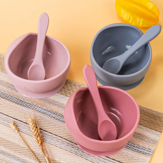 Bols à Ventouse en Silicone pour Bébé | Apprentissage Alimentation | Lot de 2
