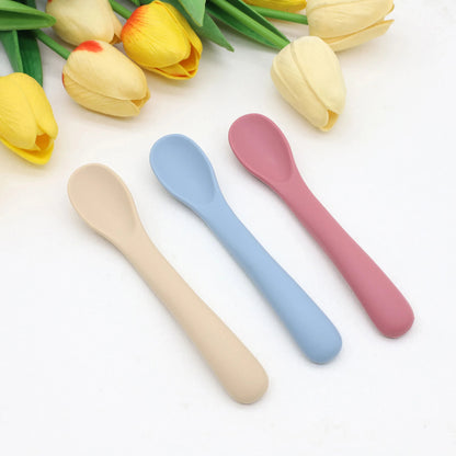 Set 3 Cuillères Souples Silicone Bébé – Dès la Naissance