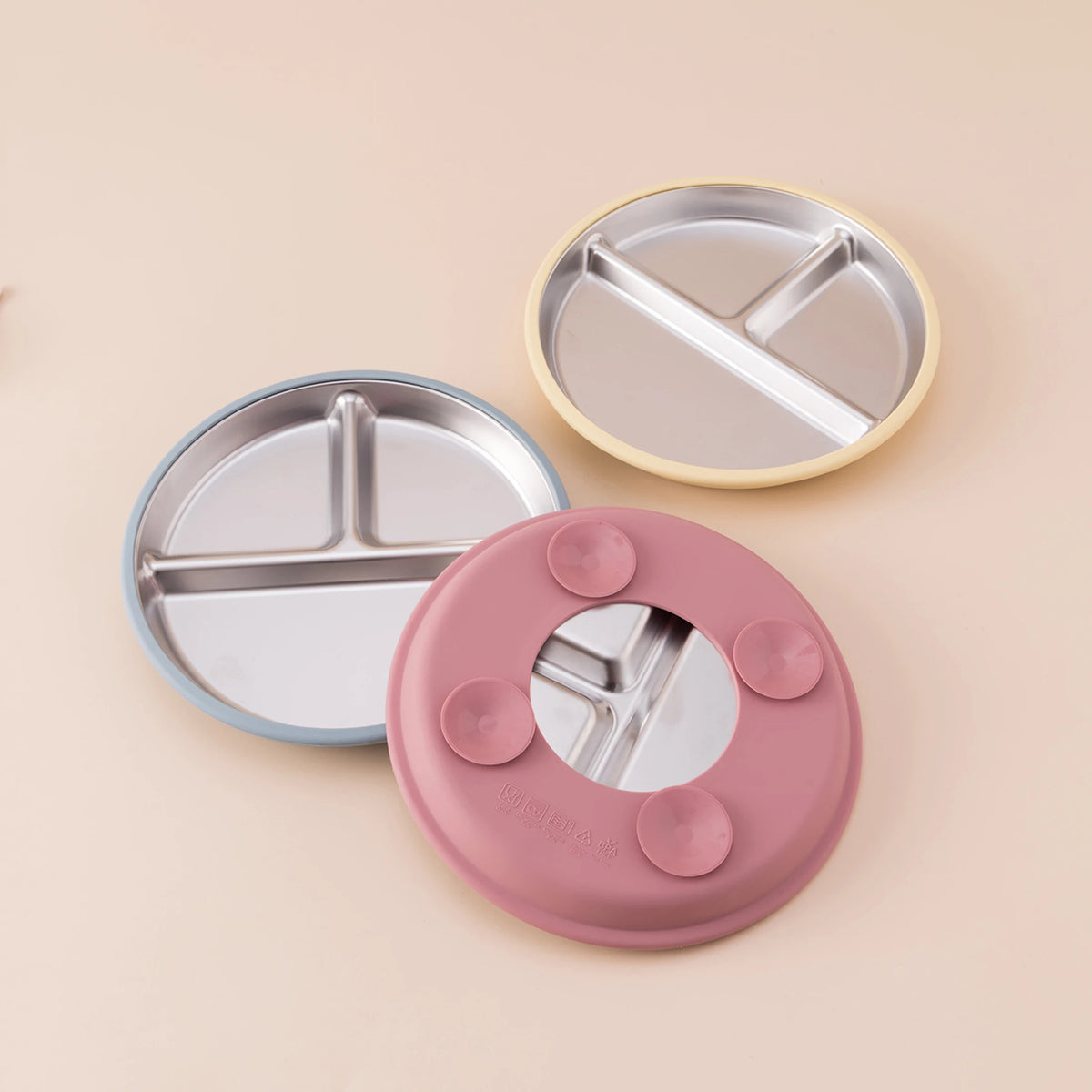 Set Vaisselle Bébé 5 Pièces Inox & Silicone – Bol Ventouse Sans BPA