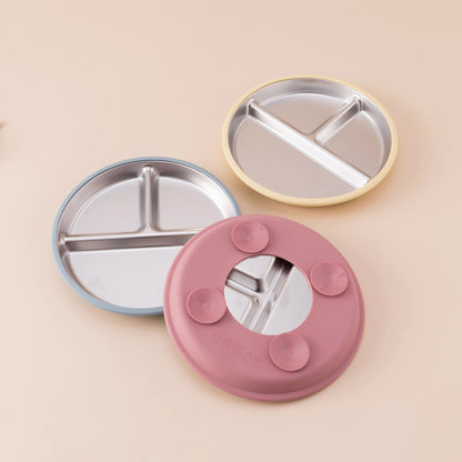 Set Vaisselle Bébé 5 Pièces Inox & Silicone – Bol Ventouse Sans BPA
