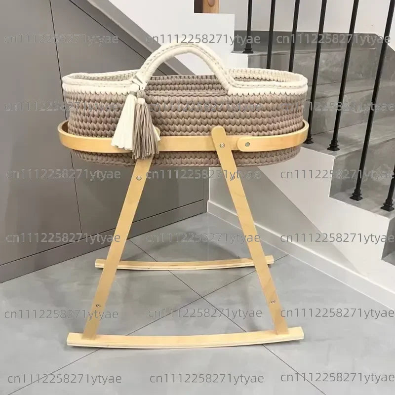 Panier Bébé Crochet Bohème en Coton | Cadeau Naissance