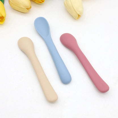 Set 3 Cuillères Souples Silicone Bébé – Dès la Naissance
