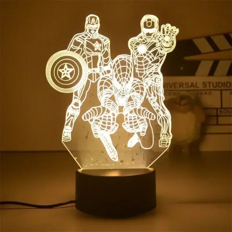 Veilleuse 3D LED Marvel – Lampe Déco Chambre Enfant