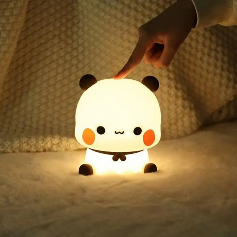 Veilleuse Panda Kawaii LED Silicone – Lampe Tactile Enfant Bébé