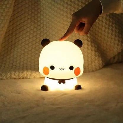 Veilleuse Panda Kawaii LED Silicone – Lampe Tactile Enfant Bébé