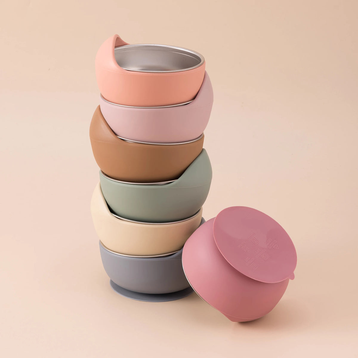 Set Vaisselle Bébé 5 Pièces Inox & Silicone – Bol Ventouse Sans BPA