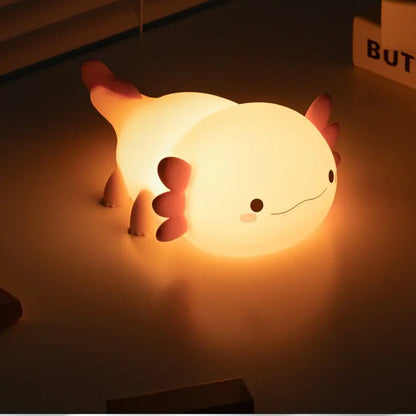 Veilleuse Axolotl Violette pour Enfants – Lampe LED Squishy en Silicone Souple | Certifiée CE