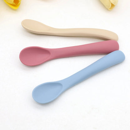 Set 3 Cuillères Souples Silicone Bébé – Dès la Naissance