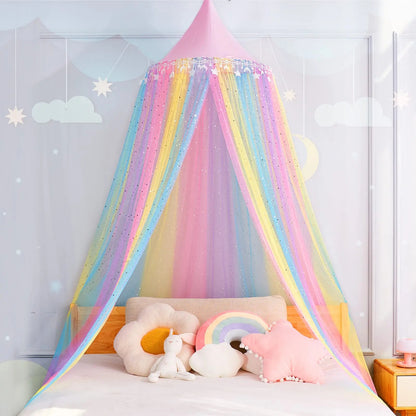 Ciel de lit Arc-en-ciel Princesse à Paillettes pour Filles