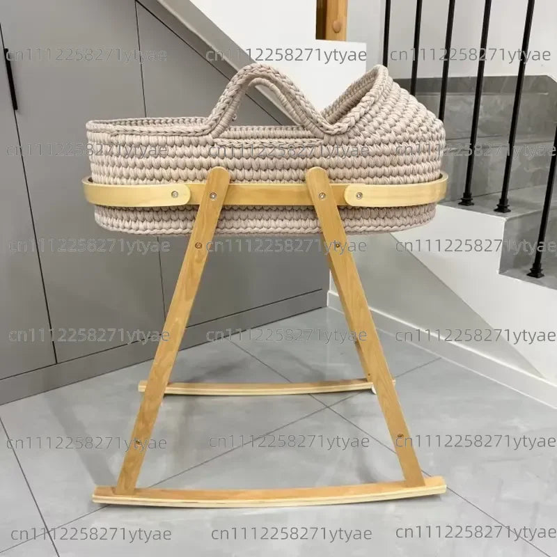 Panier Bébé Crochet Bohème en Coton | Cadeau Naissance