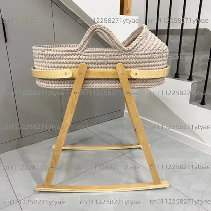 Panier Bébé Crochet Bohème en Coton | Cadeau Naissance