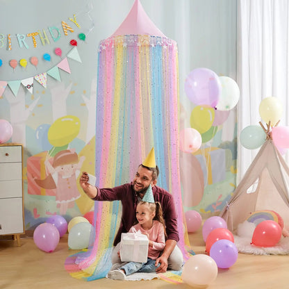 Ciel de lit Arc-en-ciel Princesse à Paillettes pour Filles