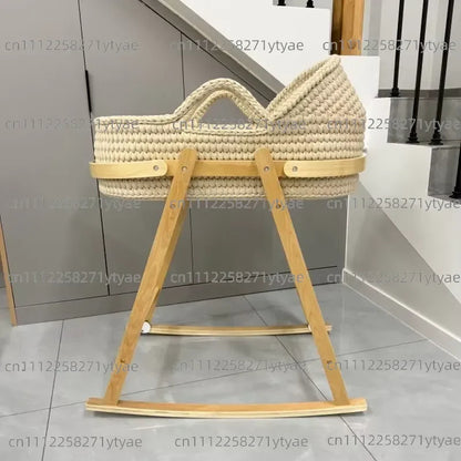 Panier Bébé Crochet Bohème en Coton | Cadeau Naissance