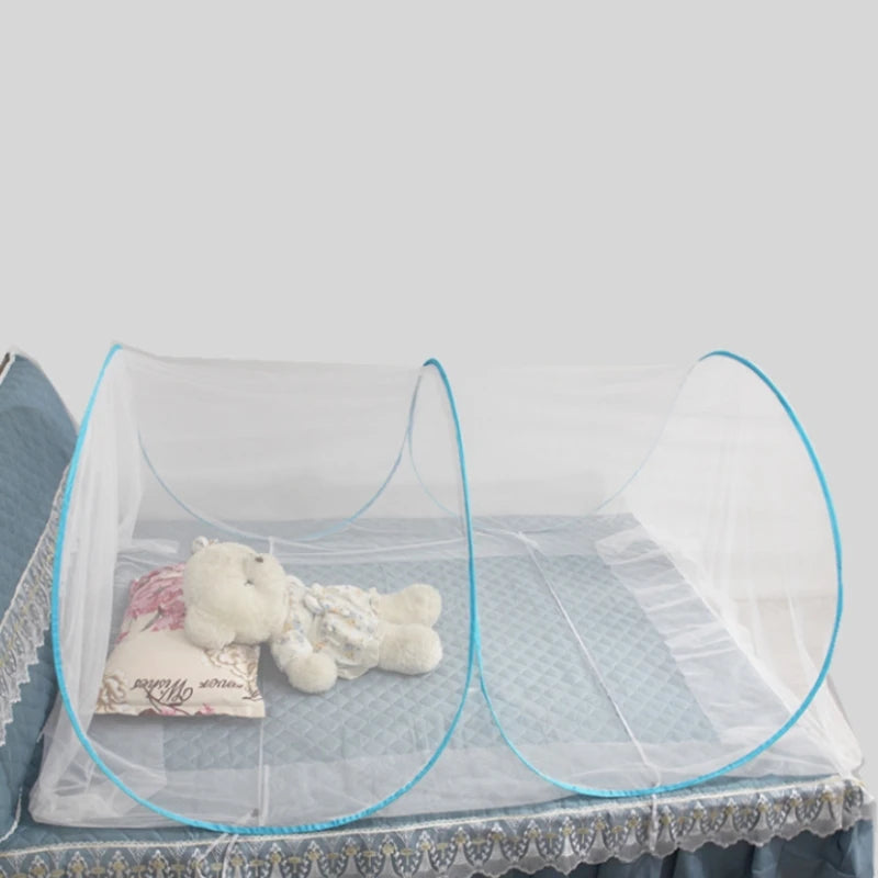 Moustiquaire Pliable Portable Sans Fond – Tente Anti-Moustiques Camping Lit Simple/Double Taille Ajustable