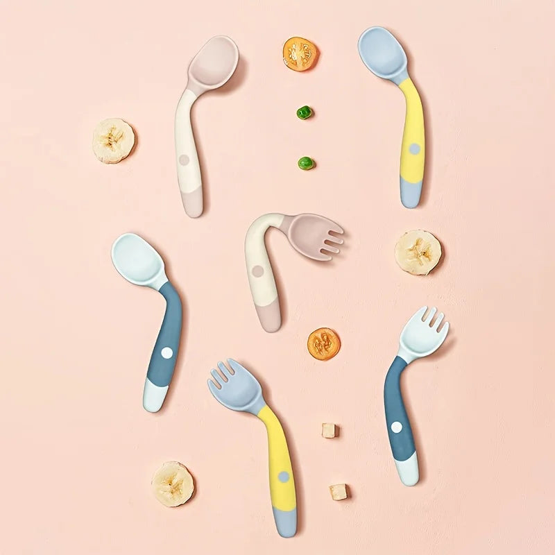 Ensemble Couverts Pliables Silicone Bébé – 1 à 6 ans