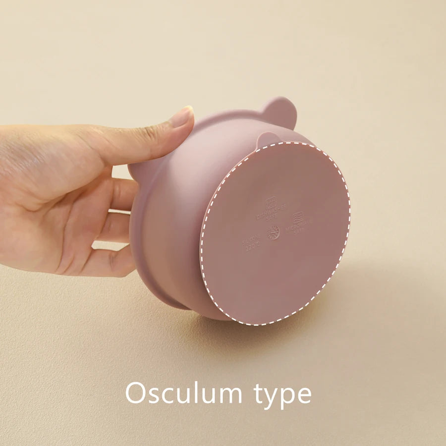 Bol Bébé en Silicone – Forme Ours Mignon | Anti-Dérapant & Sans BPA