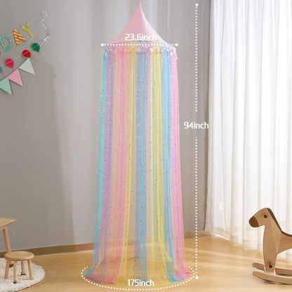 Ciel de lit Arc-en-ciel Princesse à Paillettes pour Filles
