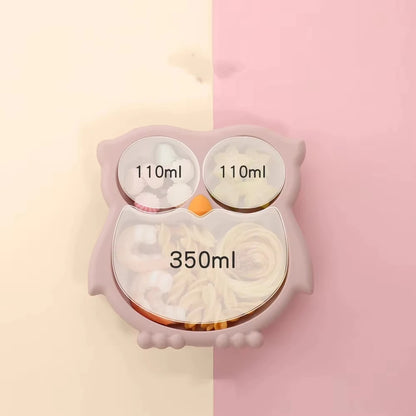 Ensemble repas bébé hibou en silicone 6 pièces | YC