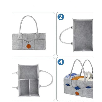 Caddy à Couches en Feutre Grande Capacité | Rangement Bébé & Jouets