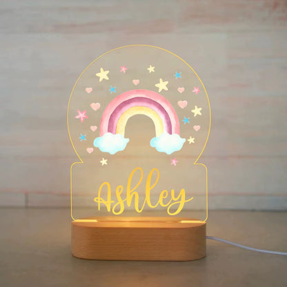 Veilleuse Prénom Personnalisée Bébé – Lampe Animal LED 7 Couleurs