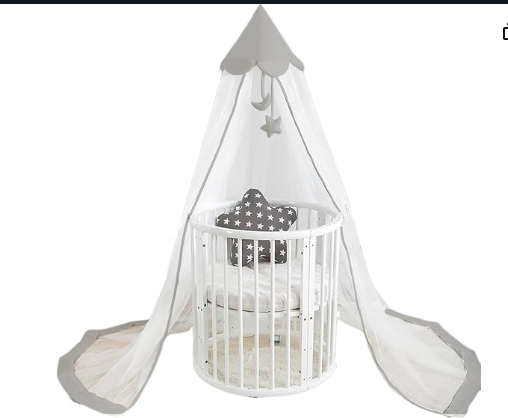 Ciel de Berceau en Maille – Auvent Respirant pour Bébé (Gris)
