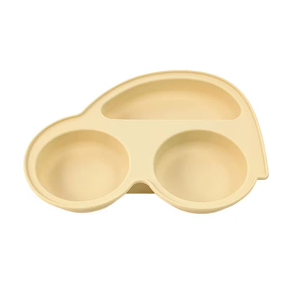 Assiette Silicone Bébé Ventouse Anti-Glisse – Forme Voiture, Sans BPA