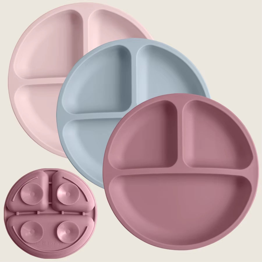 Assiette bébé en silicone à ventouse sans BPA