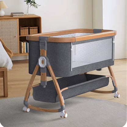 Lit Bébé Multifonctionnel à Roulettes Silencieuses – Joyeuse Planet