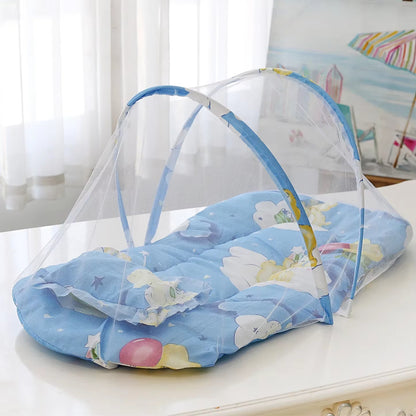 Moustiquaire Pliable Berceau avec Matelas & Oreiller – Tente Anti-Moustiques Nouveau-Né Lit de Voyage