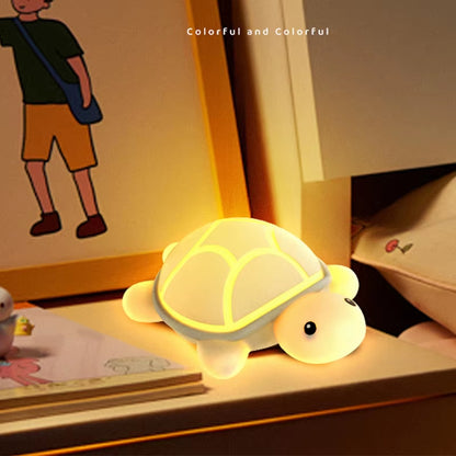 Veilleuse Tortue Silicone Rechargeable – Lampe Tactile Douce pour Bébé et Enfant
