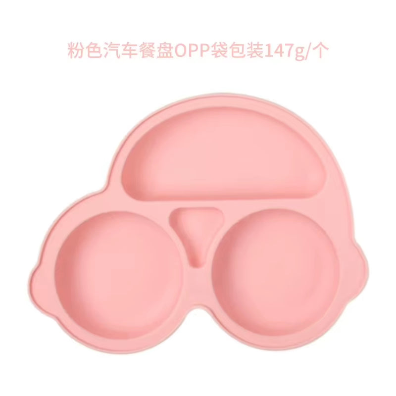 Assiette bébé en silicone avec visage souriant