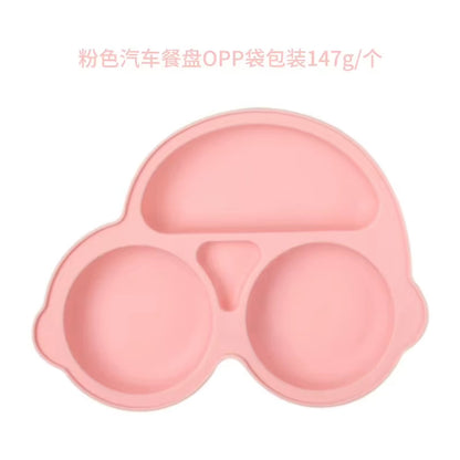 Assiette bébé en silicone avec visage souriant