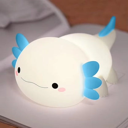 Veilleuse Axolotl Violette pour Enfants – Lampe LED Squishy en Silicone Souple | Certifiée CE