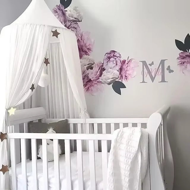 Ciel de lit bébé dôme en gaze | Style nordique & moustiquaire intégrée