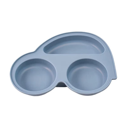 Assiette Silicone Bébé Ventouse Anti-Glisse – Forme Voiture, Sans BPA