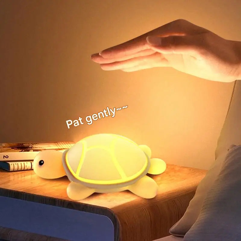 Veilleuse Tortue Silicone Rechargeable – Lampe Tactile Douce pour Bébé et Enfant
