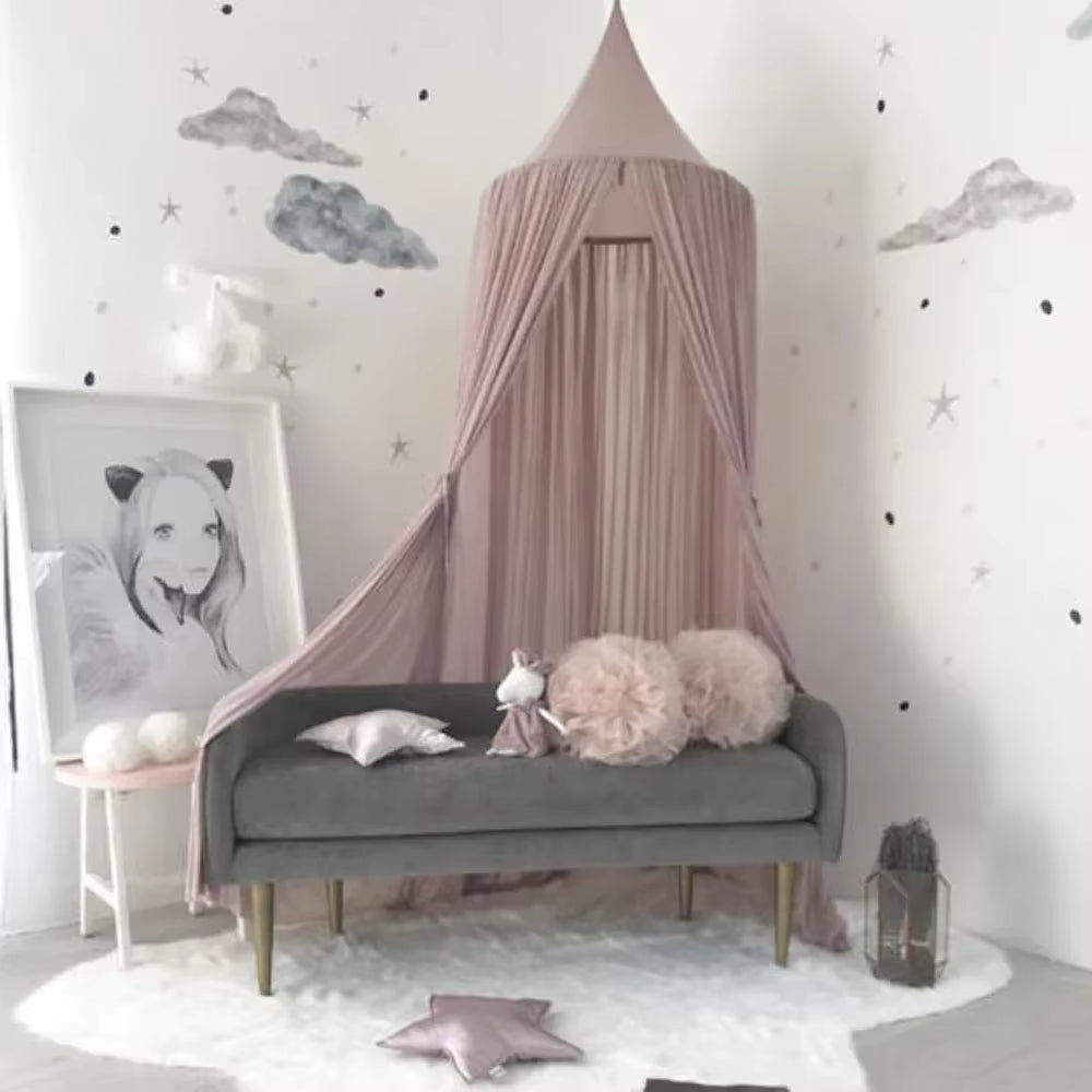 Ciel de lit bébé dôme en gaze | Style nordique & moustiquaire intégrée