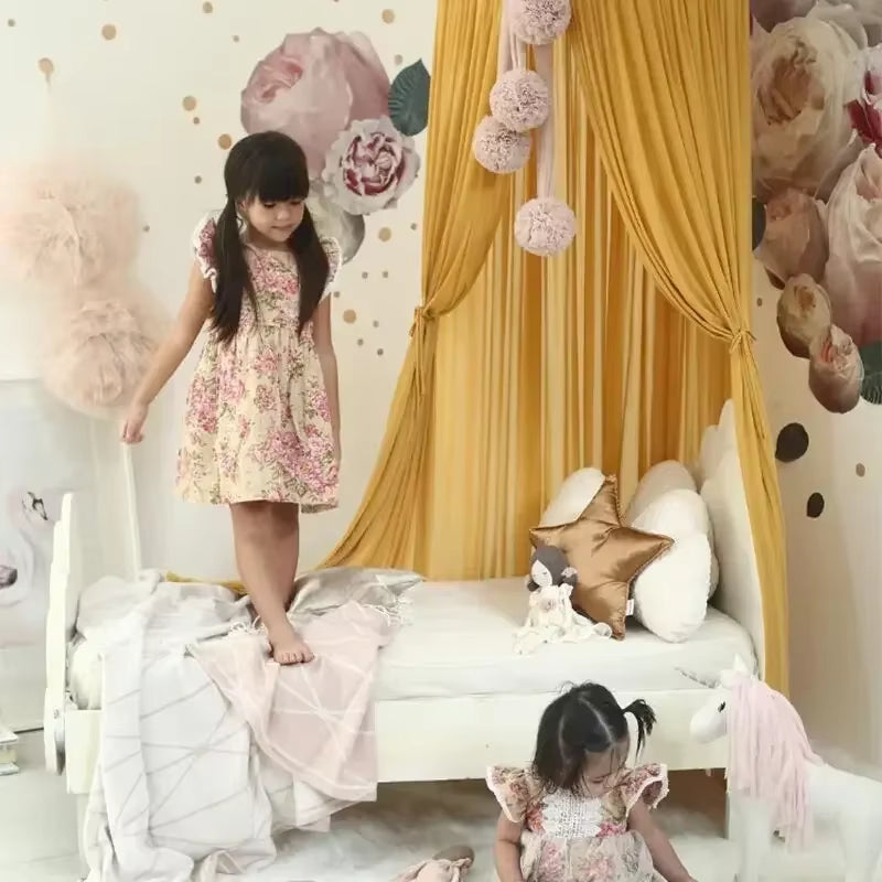 Ciel de lit bébé dôme en gaze | Style nordique & moustiquaire intégrée