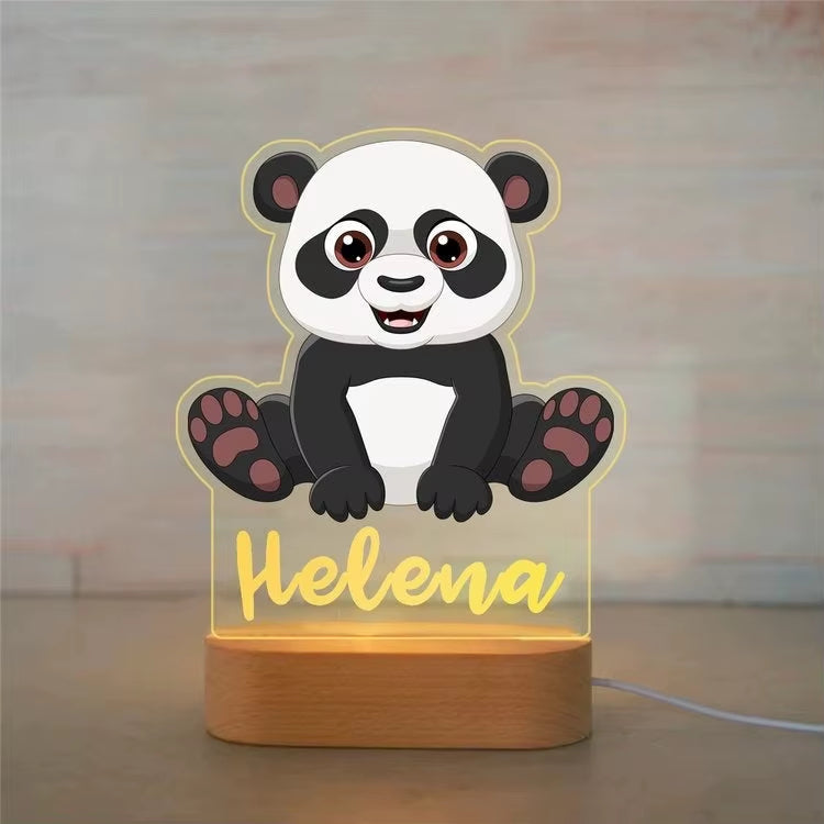 Veilleuse Prénom Personnalisée Bébé – Lampe Animal LED 7 Couleurs