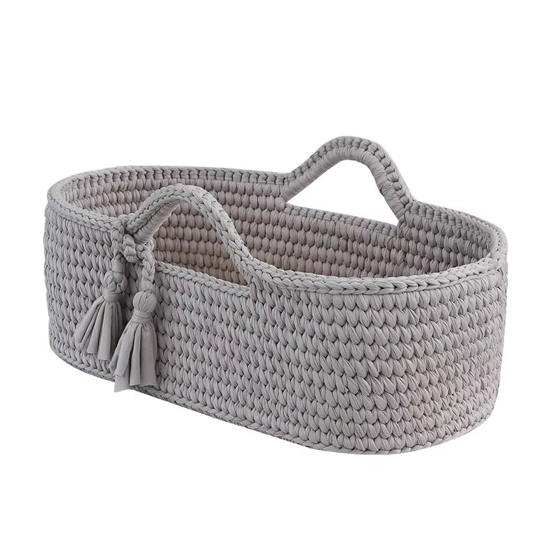 Couffin Bébé Moses Basket en Coton | Support Bois Inclus