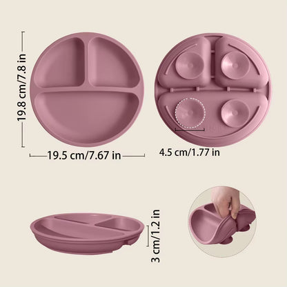 Assiette bébé en silicone à ventouse sans BPA