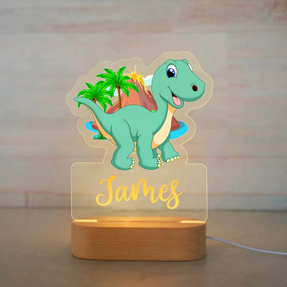 Veilleuse Prénom Personnalisée Bébé – Lampe Animal LED 7 Couleurs