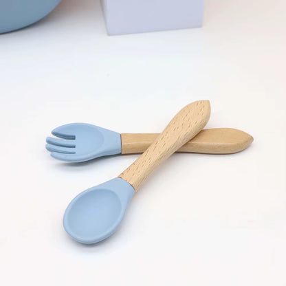 Ensemble Vaisselle Silicone Bébé 7 Pièces – Bavoir, Bol Ventouse, Tasse & Couverts