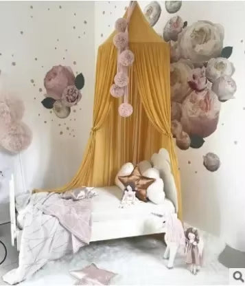 Ciel de lit bébé dôme en gaze | Style nordique & moustiquaire intégrée