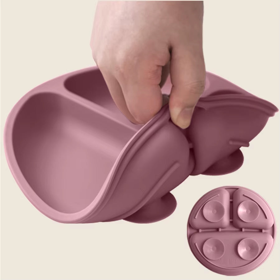 Assiette bébé en silicone à ventouse sans BPA