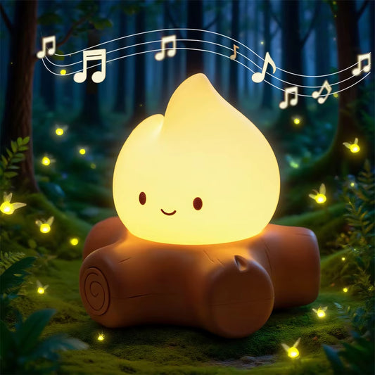 Veilleuse LED Bruit Blanc – Effet Feu de Camp Rechargeable USB