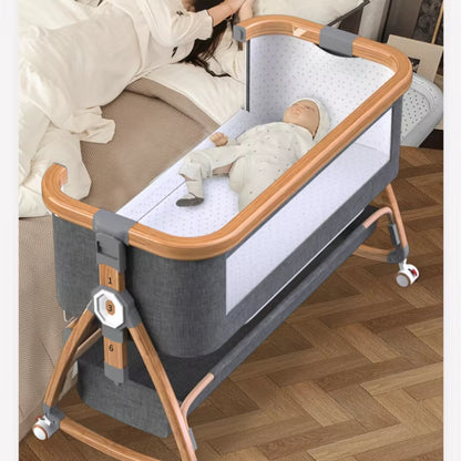 Lit Bébé Multifonctionnel à Roulettes Silencieuses – Joyeuse Planet
