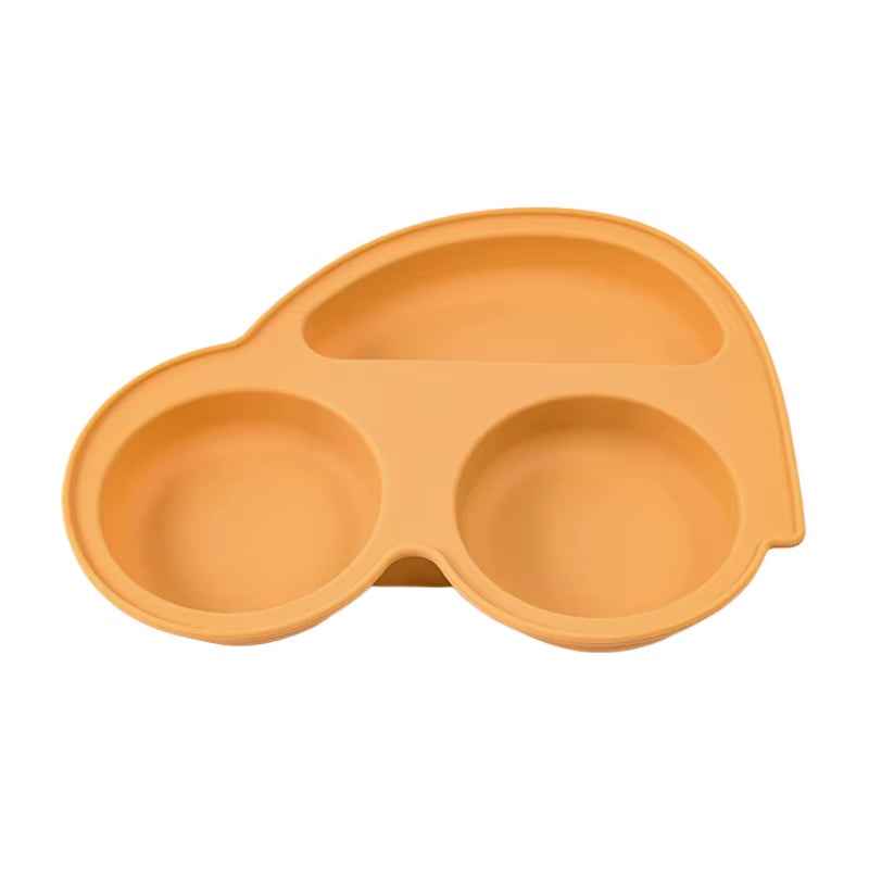 Assiette Silicone Bébé Ventouse Anti-Glisse – Forme Voiture, Sans BPA